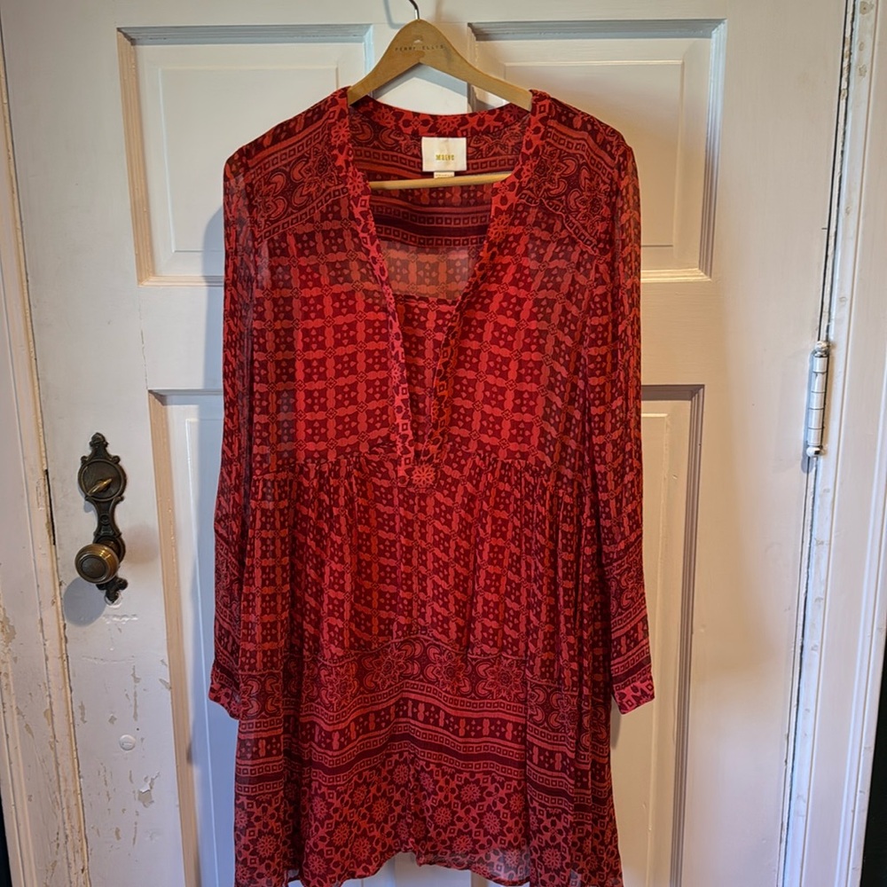 Anthropologie Maeve Dress in rich colors.